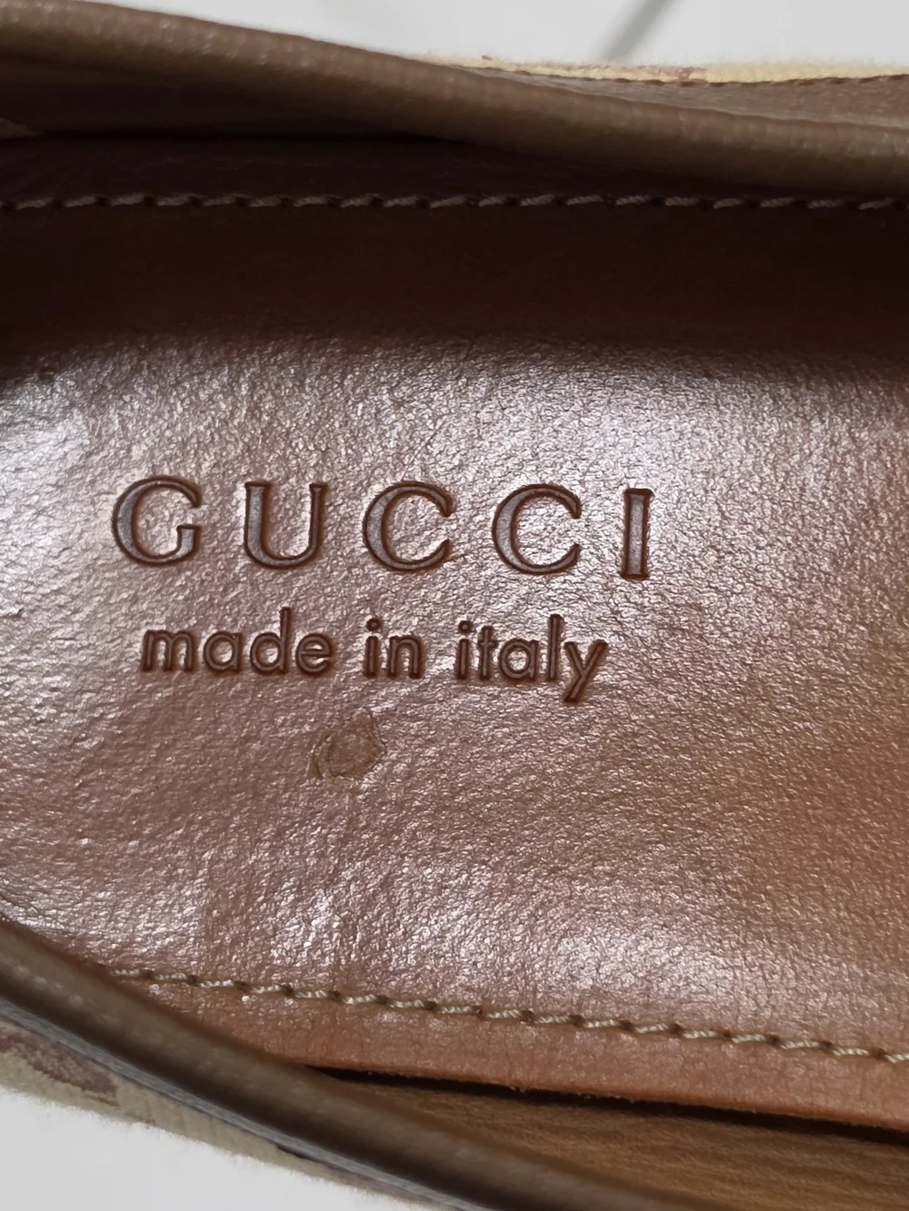 Gucci GG Canvas Leather Horsebit Loafers, 11